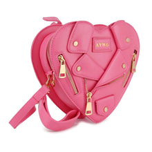 Load image into Gallery viewer, Handbag Express - Heart Shape Biker Jacket Petite Shoulder Bag: Khaki
