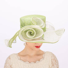 Load image into Gallery viewer, KaKyCo - Double Layer Of Sinamay Floppy Hat | 122131: Olive/Ivory
