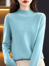 Load image into Gallery viewer, VividLux - Office Raglan Sleeve Hollow Solid Color High-Neck Sweater Tops: ORANGE / M
