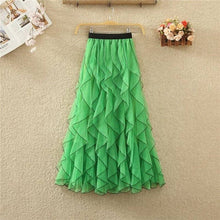 Load image into Gallery viewer, UZ Wholesale Store - Fashionable Medium-Length Wavy Mesh Tulle Skirt: GREEN / One_size

