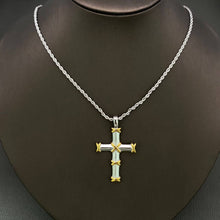 Load image into Gallery viewer, Mio Queena - 18K Gold Plated S.Steel Cross Charm Necklace - FGS: Golden
