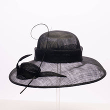 Load image into Gallery viewer, KaKyCo - Asymmetric brim w/round crown sinamay hat fascinator |125057: Olive Green
