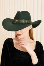 Load image into Gallery viewer, anbfashion - METAL BULL ACCENT FEDORA COWBOY HAT H3359: Beige

