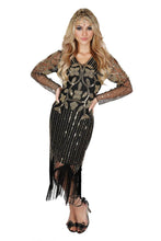 Load image into Gallery viewer, Western Fashion - 2536 - Flapper art deco black/ab: S
