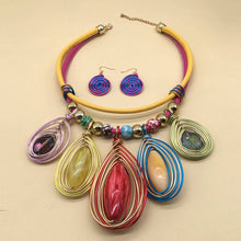 Load image into Gallery viewer, ACCITY - EXAGGERATED HAND-WOVEN RESIN NECKLACE SET_CWMM4920: MULTICOLOR / (OS) 1
