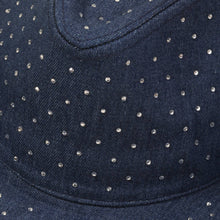 Load image into Gallery viewer, Collections by Fame Accessories - Rhinestone Studded Denim Western Cowboy Hat: BK
