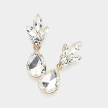 Load image into Gallery viewer, Sensibling Corp. - Teardrop Stone Cluster Dangle Evening Earrings: Red
