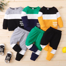 Load image into Gallery viewer, PatPat - 2pcs Baby Boy Long-sleeve Cotton casual Baby's Sets: Color block / 0-3 Months
