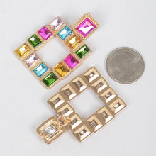 Load image into Gallery viewer, 3AM BY H&amp;D ACCESSORIES - Rhinestone Square Earring: Light Multicolor 1
