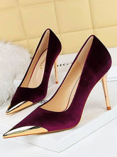 Load image into Gallery viewer, VividLux - Pointed-Toe Shallow Cut Split-Joint Pumps: GREEN / 37

