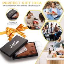 Load image into Gallery viewer, Claasico - Small bifold leather money clip wallet with pull strap: Black
