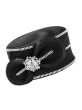 Load image into Gallery viewer, Giovanna - Satin Ribbon Pillbox w/ Rhinestones: WHITE / OS

