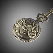 Load image into Gallery viewer, WoodWristCo - Motorcycle Bronze Pocket Watch
