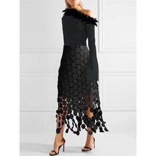 Load image into Gallery viewer, Sheer Trend - Loose Hollow Polka-Dot Solid Color Skirts Bottoms: BLACK / M
