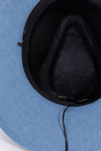 Load image into Gallery viewer, Collections by Fame Accessories - Rhinestone Mesh Pattern Denim Western Cowboy Fedora Hat: LDN

