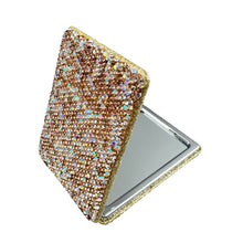 Load image into Gallery viewer, Chic Couture Inc - Ceramic Rhinestone Folding Makeup Mirror M0453: Gold
