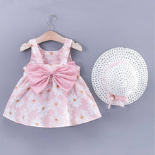 Load image into Gallery viewer, PatPat - 2pcs Baby Girl  Daisy Floral Tank Dress with Hat Set: Blue / 9-12 Months
