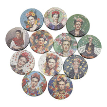 Load image into Gallery viewer, TAPA fashion - Frida Kahlo Glitter Circular Compact Makeup Mirror JM6423-29 (12PC): ASSORTED
