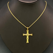Load image into Gallery viewer, Mio Queena - 18K Gold Plated S.Steel Cross Charm Necklace - FGS: Steel color
