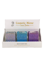 Load image into Gallery viewer, Cap Zone - Mermaid Scales Holographic Glittery Compact Mirror - 12 Pcs: ASSORTED / ONE SIZE
