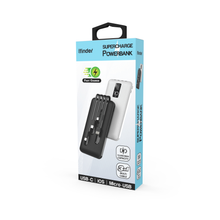 Load image into Gallery viewer, Mila Wholesale - 10,000 mAh Powerbanks with 3-in-1 Charging Cables: Black
