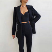 Load image into Gallery viewer, Productseeker - SET062 Elegant Women’s Suit Set: Blazer, Bra Top, &amp; Pants: Rose Red / English / M
