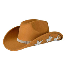 Load image into Gallery viewer, MiMi Wholesale - VCC0078 Hannah Star Rhinestone Cowboy Hat: Camel
