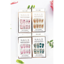 Load image into Gallery viewer, JHP Collection - COFFIN SHAPED WITH BUTTERFLY BOW RHINESTONE PRESS ON NAIL: ASSORTED / ONE(12)
