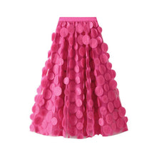 Load image into Gallery viewer, ACCITY - 3D Polka Dot Tulle A-Line Flared Midi Skirt_CWBMS0379: White / (OS) 1
