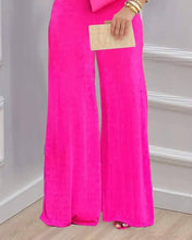 Load image into Gallery viewer, Flarix - Bowknot decor crop tube top wide leg pants set: HOT PINK / 1-1-1-1 / S-M-L-XL
