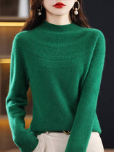 Load image into Gallery viewer, VividLux - Office Raglan Sleeve Hollow Solid Color High-Neck Sweater Tops: ORANGE / M
