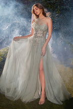 Load image into Gallery viewer, Ladivine by Cinderella Divine - ONE SHOULDER TULLE A-LINE DRESS
: Sage / 4
