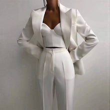 Load image into Gallery viewer, Productseeker - SET062 Elegant Women’s Suit Set: Blazer, Bra Top, &amp; Pants: Rose Red / English / M
