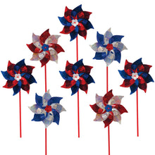 Load image into Gallery viewer, In the Breeze, LLC. - Patriotic Mylar Pinwheels - 8 PC

