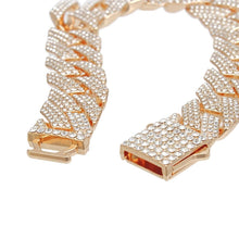 Load image into Gallery viewer, PinktownUSA - Bracelet Gold Iced Diamond Cuban Chain for Women: Clear / Gold / 8 inches
