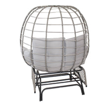 Load image into Gallery viewer, Sunnydaze Decor - Double Egg Chair Glider with Cushions and Pillows - Gray
