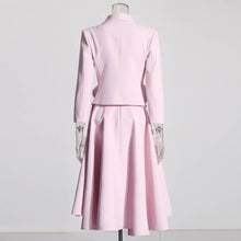 Load image into Gallery viewer, Productseeker - SET107 Rose Blazer &amp; Pleated Skirt Set: Pink / English / L
