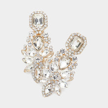 Load image into Gallery viewer, Sensibling Corp. - Marquise Square Stone Pointed Evening Clip On Earrings
: Gold Ab
