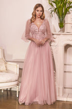 Load image into Gallery viewer, Ladivine by Cinderella Divine - GLITTER TULLE A-LINE DRESS
: Champagne / S
