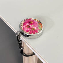Load image into Gallery viewer, Wrapables.com - Wrapables Scenic Purse Hook Hanger, Foldable Handbag Table H: Pink Daisies
