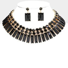 Load image into Gallery viewer, Sensibling Corp. - Round Rectangle Stone Cluster Evening Necklace
: Topaz
