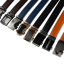 Load image into Gallery viewer, Mad Man - AutoMADtic leather belt: Black w/Black &amp; Silver Style Buckle
