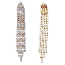 Load image into Gallery viewer, Diacly - Silver Crystal Half Hexagon Shape Rhinestone 5 Strand Rhines: Gold-Clear

