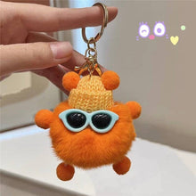 Load image into Gallery viewer, FurDecoration - Fluffy Rex Rabbit Fur Cartoon Doll Keychain for Car Key Bag: LIGHT PURPLE / One_size
