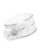 Load image into Gallery viewer, Giovanna - Satin Ribbon Pillbox w/ Rhinestones: WHITE / OS
