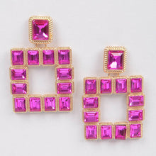 Load image into Gallery viewer, 3AM BY H&amp;D ACCESSORIES - Rhinestone Square Earring: Multicolor 1
