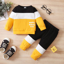 Load image into Gallery viewer, PatPat - 2pcs Baby Boy Long-sleeve Cotton casual Baby's Sets: Color block / 18-24 Months
