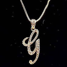 Load image into Gallery viewer, Diacly - Cursive Initial Alphabet Letter Monogram CZ Pendant Small-Gold: Q
