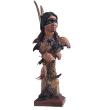 Load image into Gallery viewer, MLC HOME - 14"H Indian Warrior Bust Axe Native American Figurine Gifts
