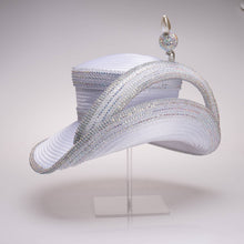 Load image into Gallery viewer, KaKyCo - AJ786Y Extended Off Face Mad Hatter Edges Coved Rhinestone: White
